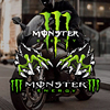 越野摩托车贴挡风monster魔爪贴纸，防水电动贴画鬼爪头盔个性装饰