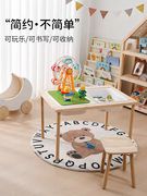 YZ实木儿童桌椅实木多功能收纳桌子宝宝积木学习玩具书桌