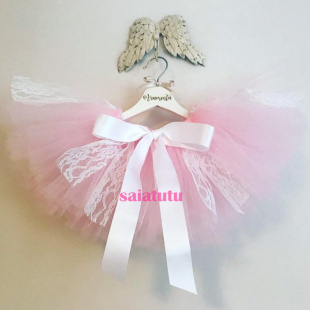 蕾丝粉红跳舞蹈六一儿童半身网纱短裙蓬蓬演出服装韩版日系公主裙