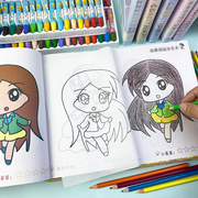 儿童临摹描画本女孩卡通公主美少女蒙纸学画涂色套装学生简笔画册