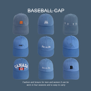 浅蓝帽子女韩版夏季棒球帽蓝色湖蓝户外显白天蓝色夏天遮阳帽男