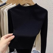 不规则针织毛衣女秋冬韩版修身内搭打底衫设计感小众复古长袖上衣