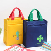 帆布手提袋装书袋女小学生手提包，拎书袋子防水补习袋，简约手拎包