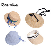RollingKids丨TIA CIBANI SS20 儿童黑色缎带草帽 遮阳夏
