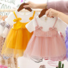 0-2岁女童夏季连衣裙1女宝宝，网纱牛仔裙婴儿公主裙，3吊带裙小童装