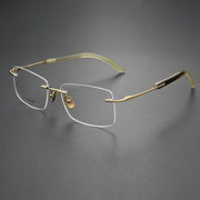 男士高端纯钛无框近视眼镜可配度数商务气质无边框钛架防蓝光眼睛