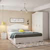 卧室家具组合套装欧式经济型板式高箱储物/架子床四门大衣柜