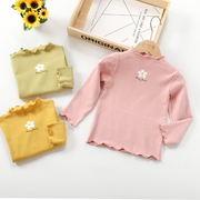 儿童秋季打底衫时尚女童糖果色上衣女宝宝小清新韩版长袖T恤