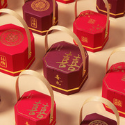 50个结婚庆喜糖盒手提创意，喜糖礼盒中式婚礼专用喜糖包装袋八角盒