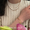 天然大颗粒白色炫彩，异形巴洛克淡水珍珠项链锁骨，链法式高级优雅