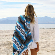 oem沙滩毯野餐毯野餐垫，户外毯子毛毯梭织，菱形提花毯子墨西哥毛毯