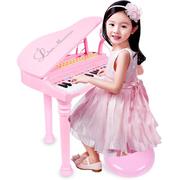 宝丽儿童电子琴带麦克风女孩钢琴宝宝早教益智玩具1-3岁可供电源