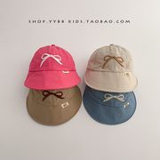 韩版甜美宝宝帽子夏季大檐遮阳帽女童防紫外线速干出游鸭舌棒球帽
