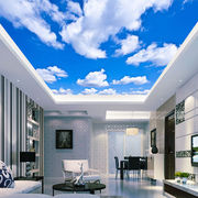 馨图兰格3d天空蓝天白云，墙纸客厅酒店天花板吊顶棚，顶装饰壁纸壁画