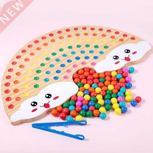 Ceen71 wooden puzzle rainbow beads xiaoxiaole children&#