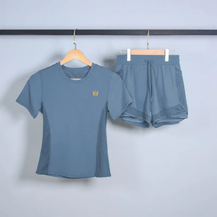 游泳衣运动服套装女夏季韩版时尚休闲薄款跑步短裤短袖T恤两件套