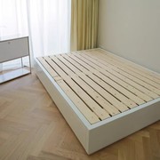 灵木巧智无床头床白色榻榻米，储物床实木床，架子抽屉收纳箱体床定制
