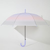 2023浮羽磨砂透明伞，雨伞渐变糖果色弯柄长柄，伞半自动直杆彩虹伞