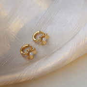 925纯银珍珠花朵耳环耳圈高级感轻奢气质耳钉小众设计感耳饰品女