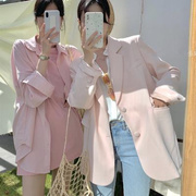 韩国2023春秋感设计感炸街糖果色小众西服西装女外套