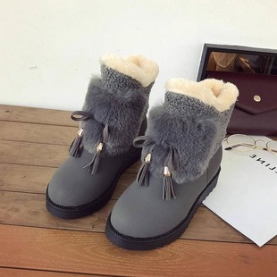 雪地靴女2023冬季加绒加厚保暖棉鞋皮毛，一体厚底防滑洋气短靴