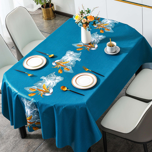 长椭圆形餐桌桌布防水防油防烫免洗家用茶，几桌垫台布2023布艺