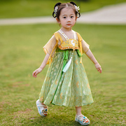 汉服女童夏薄款2024夏季儿童中国风古装裙子超仙女宝宝连衣裙