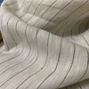 日本进口雨露麻底织条子纱细时装布料服装设计纯麻面料结实骨感垂