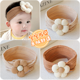 婴儿帽子护囟门发带新生儿头花，发饰女宝宝可爱花朵胎帽0-1岁发箍