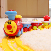 宝丽儿童小火车轨道玩具套装，2岁男孩3女宝宝礼物拼装益智电动汽车