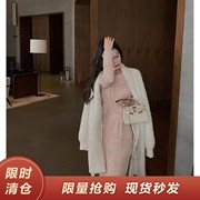 徐琳mini轻奢luxury紫标水貂开衫外套女2023年冬季中长款皮草大衣