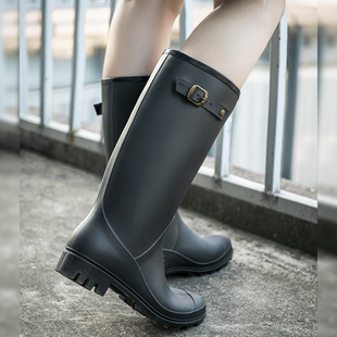 英伦长筒雨靴女款时尚外穿胶鞋防滑防水鞋成人水靴高筒雨鞋