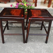 老挝大红酸枝小凳子板凳四方凳交趾黄檀老料独板小矮凳红木换鞋凳