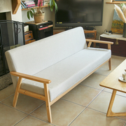 布艺沙发小户型北欧简约现代实木单双人(单双人)三人，位出租房客厅懒人沙发
