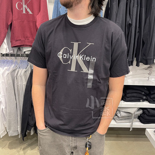 ckcalvinklein男士夏季休闲纯色字母圆领短袖，t恤日常打底衫