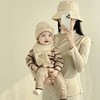 宝宝帽子冬季韩版简约婴儿针织帽围巾套装秋冬天男女童防风毛线帽