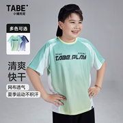 小猪托尼tabe胖男童夏装，短袖t恤网孔，运动宽松加肥加大2024