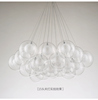 北欧简约创意个性艺术餐厅卧室，客厅吊灯现代多头玻璃圆球泡泡灯