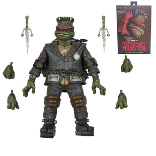 忍者神龟手办科学怪人模型拉斐尔达芬奇环球怪物可动人偶玩具