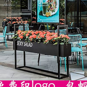 铁艺户外花箱落地花槽长方形花架餐厅咖啡厅商业广场隔断围栏定制