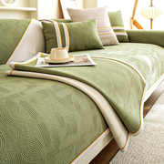 布艺家纺沙发垫四季通用现代中式实木沙发坐垫多用方巾米黄军绿色