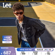 Lee24早春舒适版黑色男翻领经典骑士牛仔夹克潮LMT008101100