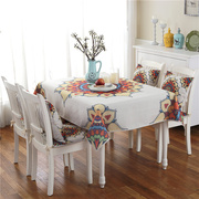 欧式桌布棉麻餐桌布亚麻桌椅套件布艺民族风桌布