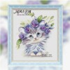 凉风dmc线十字绣套件客厅，挂画kt4863花朵，小猫14印花动物可爱