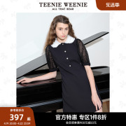 TeenieWeenie小熊奥莱黑色连衣裙夏季时尚简约裙子女中长