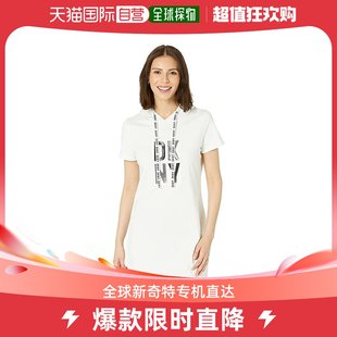 香港直邮潮奢 Dkny 女士短袖带帽T恤连衣裙