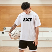 3x3美式短袖篮球圆领速干nba网眼透气健身冰丝运动训练t恤投篮服