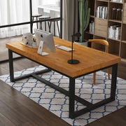 实木电脑桌子简约现代铁艺办公桌台式家用书桌会议桌卧室写字桌台