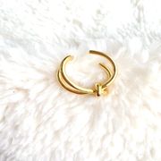 青岛饰品欧美黄铜电镀真金开口可调节简约高级感网红圆形戒指指环