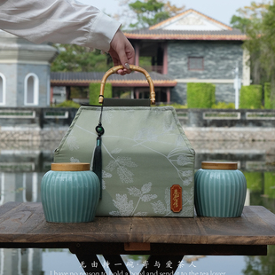 春风有信布艺绿茶，明前龙井茶信阳毛尖陶瓷，高档茶叶礼盒包装盒空盒